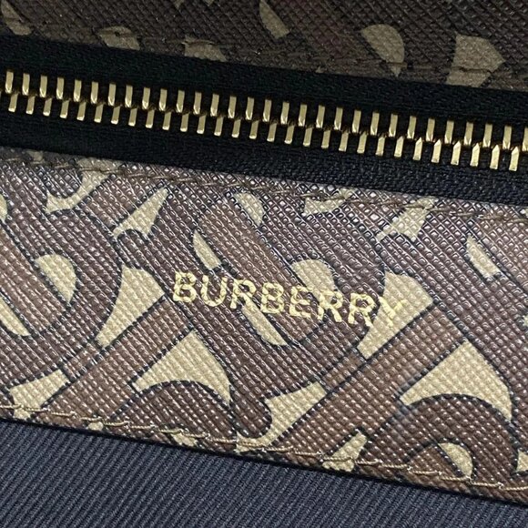 Auth BURBERRY LONDON ENGLAND TB monogram 8021277 Dark Brown White Multi PVC - Picture 11 of 16